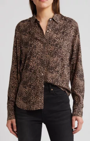 Josephine Animal Print Button-Up Shirt