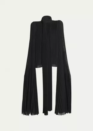 Pleated Long Sleeve Blouse