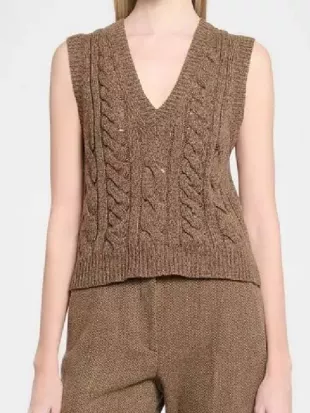 Meghan Markle Holiday Celebration Brown Sweater Vest