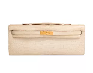 A Matte Béton Porosus Crocodile Kelly Cut