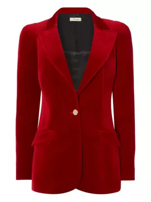 Clove Velvet Jacket in Scarlet