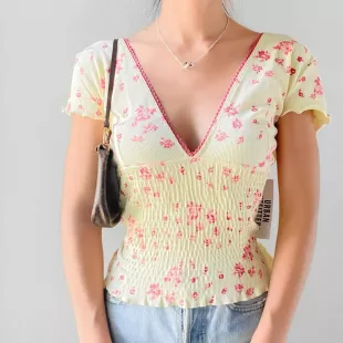 Red and Yellow Crop Top