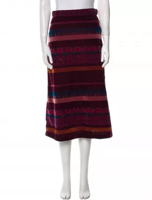 Striped Midi Length Skirt