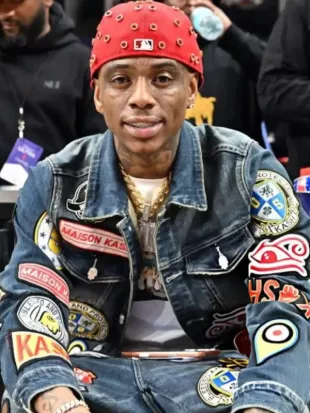 Soulja Boy Charlotte Hornets v Atlanta Hawks Denim Jacket