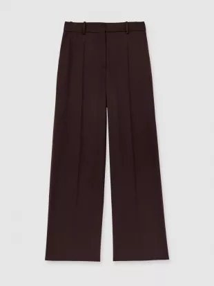 Wool-Blend Wide-Leg Suit Trousers