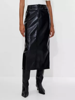 Brody Croc Printed Midi Skirt