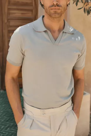 Privia Knitted Open Neck Polo