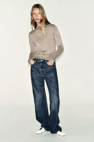 Basic Plain Knit Jumper Mink Marl