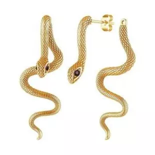 Gold Silver Snake Earrings