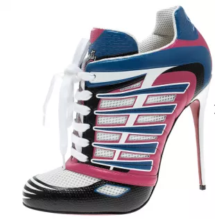 Multicolor Leather and Mesh Boltina Trainer Booties