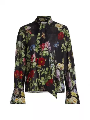 Lloyd Floral Slit Sleeve Blouse