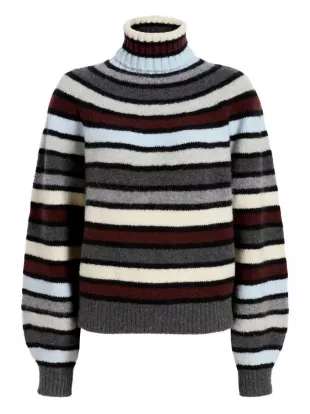 Danea Striped Cashmere-Blend Oversized Sweater
