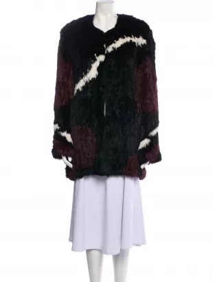 Fur Printed Fur Coat