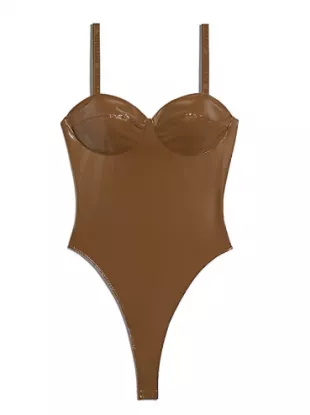 Ivy Park Latex Bodysuit Wild Brown