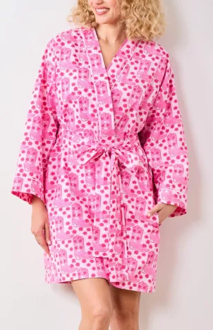 Pink Print Robe