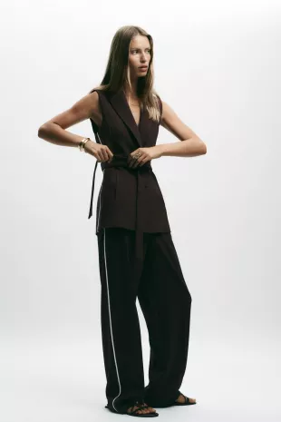 Straight Leg Pants with Side Stripe