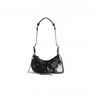Black Leather Le Cagole Shoulder Bag