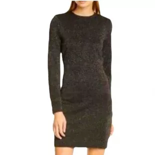 Sharon Metallic Long Sleeve Sweater Dress