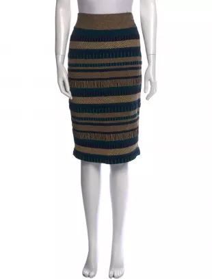 Striped Knee Length Skirt