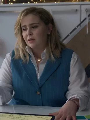 Twelve Dates ‘Til Christmas Mae Whitman Blue Waistcoat
