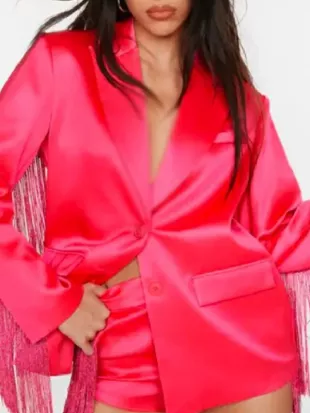 The Road 2025 Britnee Kellogg Pink Fringe Blazer