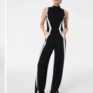 AirEssentials Mock Neck Striped Track Jumpsuit
