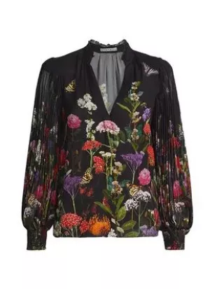 Ilan Floral Pleated Blouse
