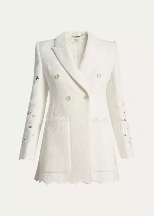 Embroidered Spongy Jacquard Jacket