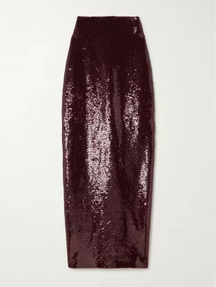 Diffusion Sequined Stretch-mesh Maxi Skirt