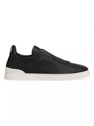 Triple Stitch Secondskin Leather Slip-On Sneakers