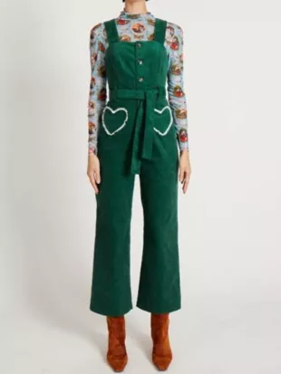 Molly Yeh Girl Meets Farm S15 Green Heart Pocket Jumpsuit