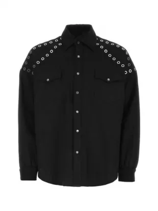 Peyton Kyle The Voice S28 Eye-let Studded Denim Shirt