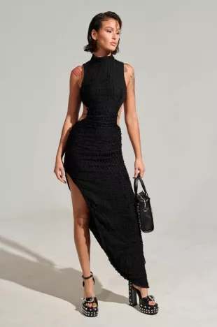 Let Loose Mesh Maxi Dress