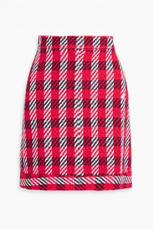 Checked Cotton-blend Tweed Mini Skirt