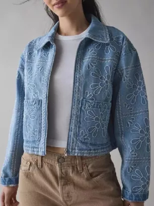 Heartland S19 Bay McPherson Floral Embroidered Denim Jacket