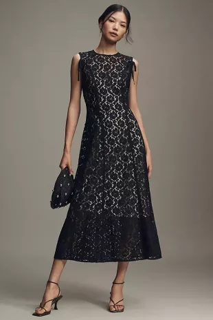 Audrey Sleeveless Lace Midi Dress