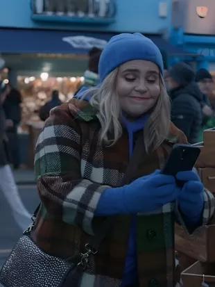 Twelve Dates ‘Til Christmas S01 Mae Whitman Flannel Coat