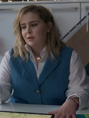 Twelve Dates ‘Til Christmas S01 Mae Whitman Blue Waistcoat