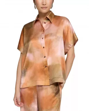 Oversized Silk Dolman Sleeve Top