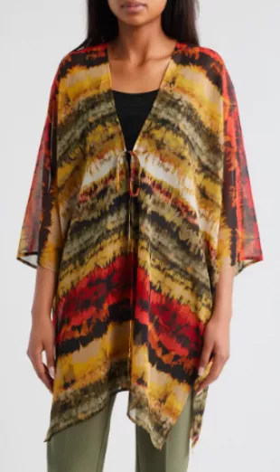 Printed Asymmetric Cardigan