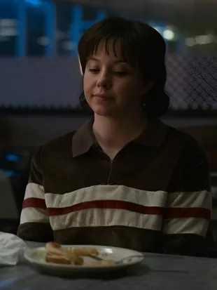 CHRISTY Sydney Sweeney Brown Striped Polo Shirt