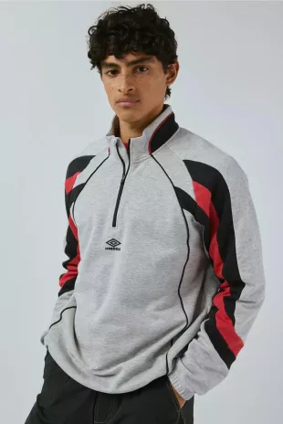 Striped Quarter Zip Sweatshirt