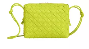 Kiwi Green Woven Leather Bag