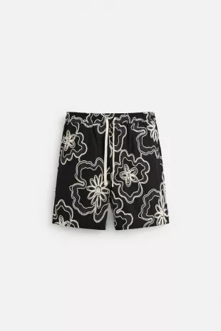 Embossed Embroidery Shorts