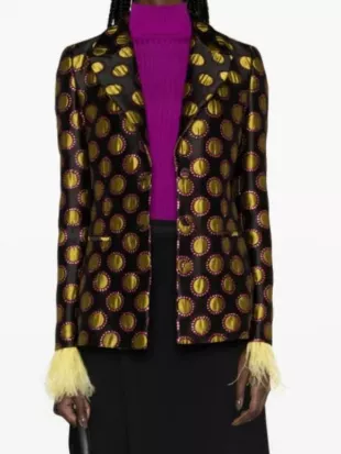 Loot S3 Molly Wells Black & Gold Dot Blazer