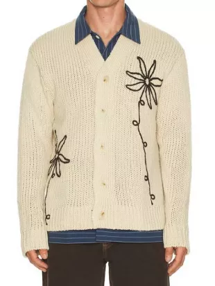 Live with Kelly and Mark Taran Killam Beige Floral Cardigan