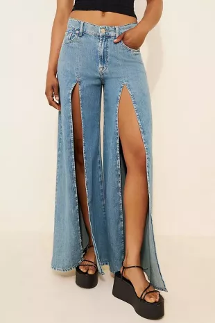 Willow Wide Leg Slit Jeans