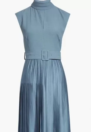Ania Belted Pleated Maxi Dress