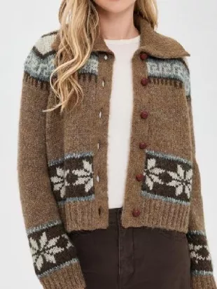 Fixer Upper Colorado Mountain House Joanna Gaines Brown Cardigan