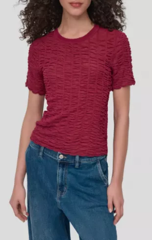 Superfine Textured Short Sleeve Sweater